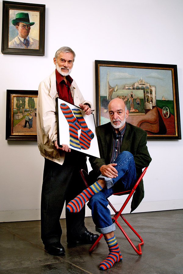 Wendelin Zimmer (✝) lks. und Peter Junk (✝) re. - Biografen des Osnabrücker Malers Felix Nussbaum (2005)